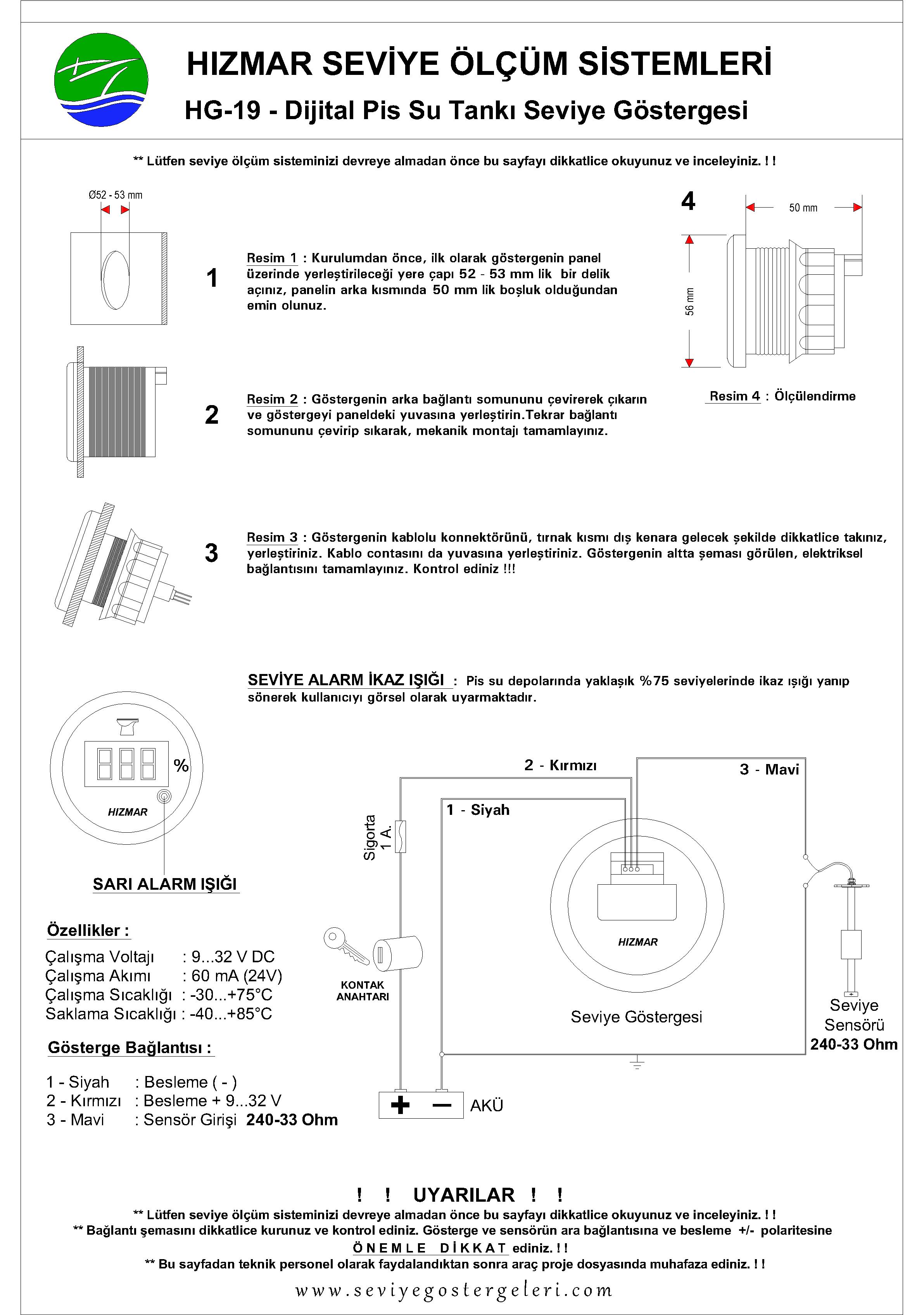 Siyah Dijital Atık Seviye Göstergesi 