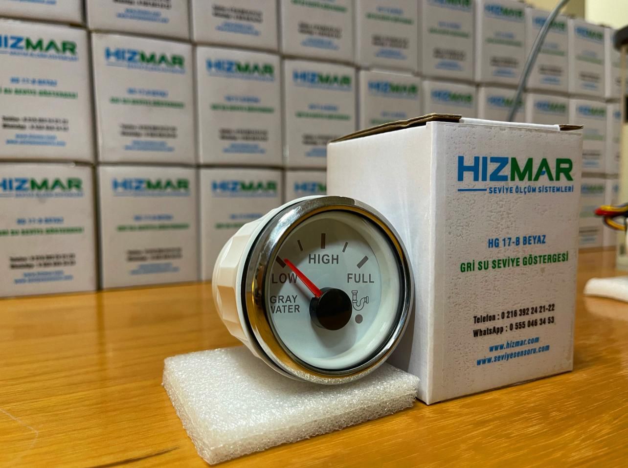 Beyaz İbreli Gri Su Seviye Göstergesi