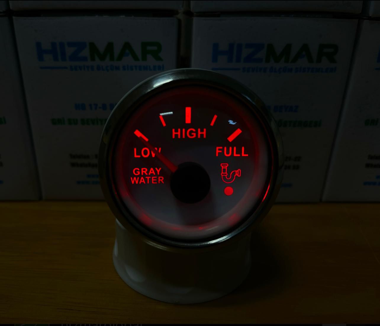 Beyaz İbreli Gri Su Seviye Göstergesi