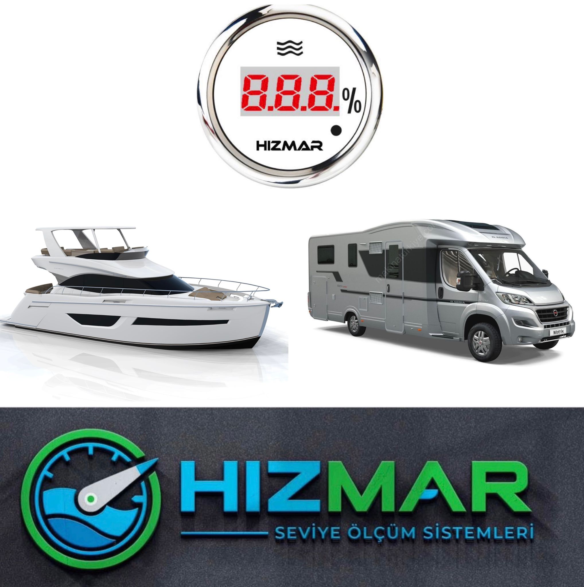 Beyaz Dijital Su Seviye Göstergesi