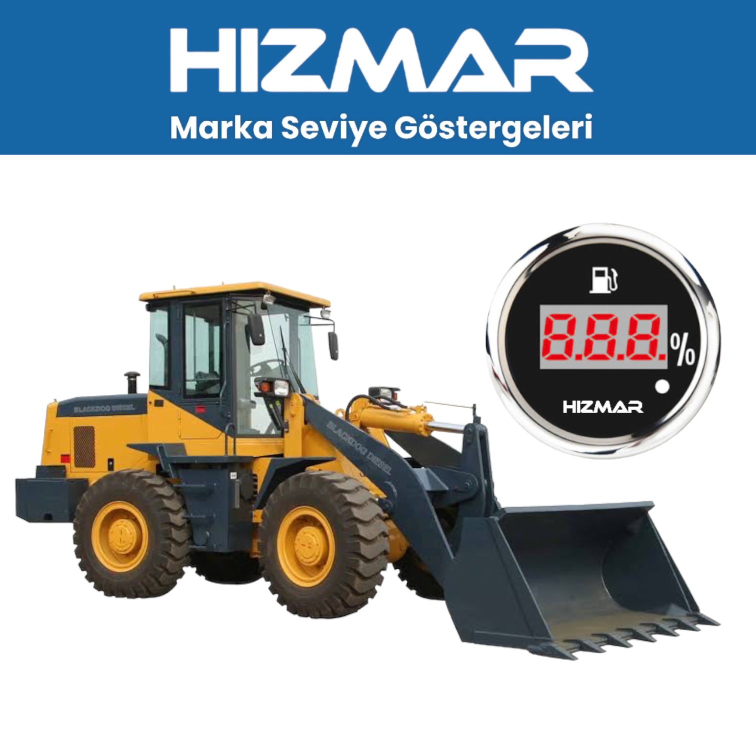 Siyah Dijital Yakıt Seviye Göstergesi