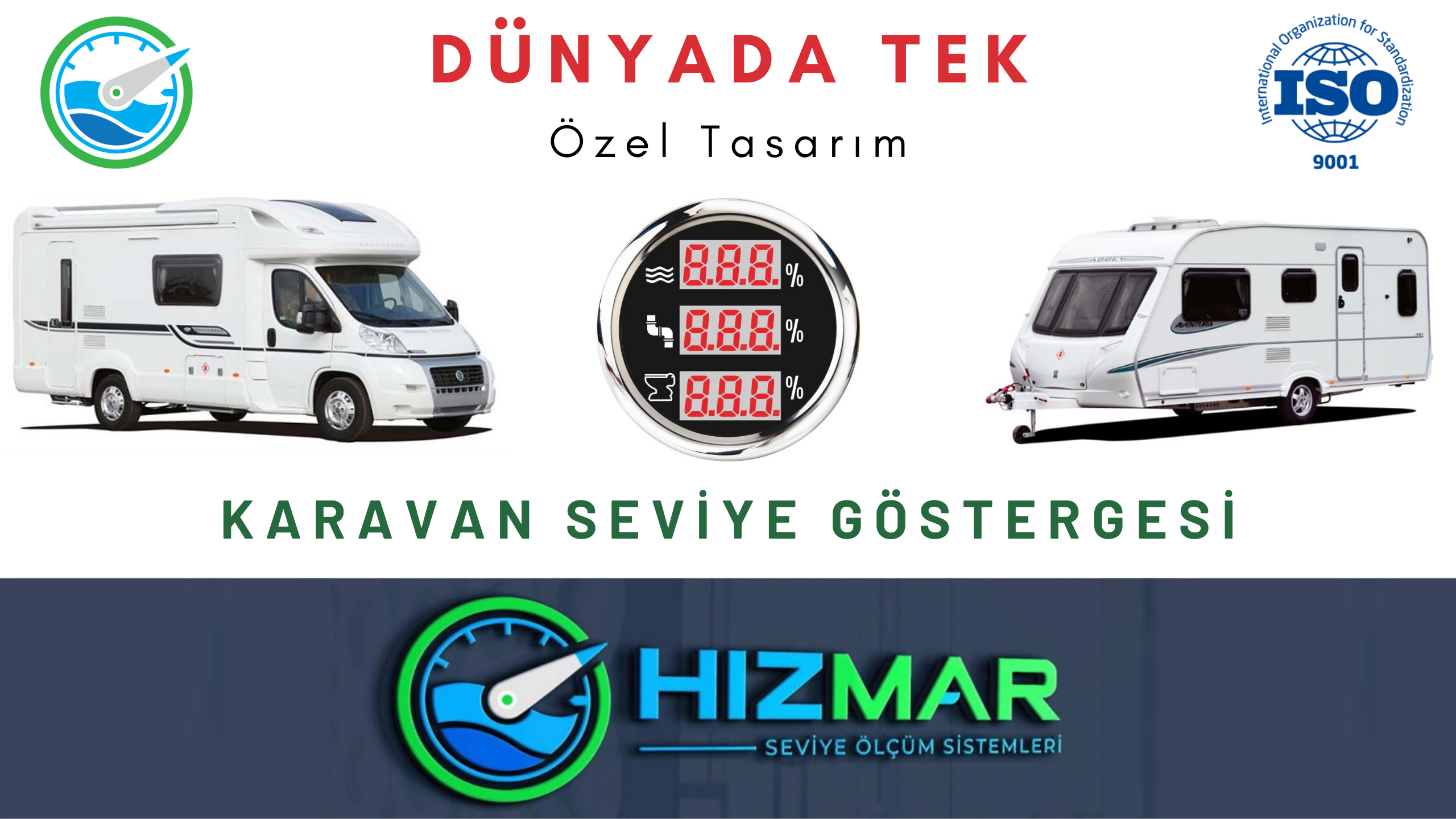 3 lü Özel Tasarım Karavan Tekne Seviye Göstergesi